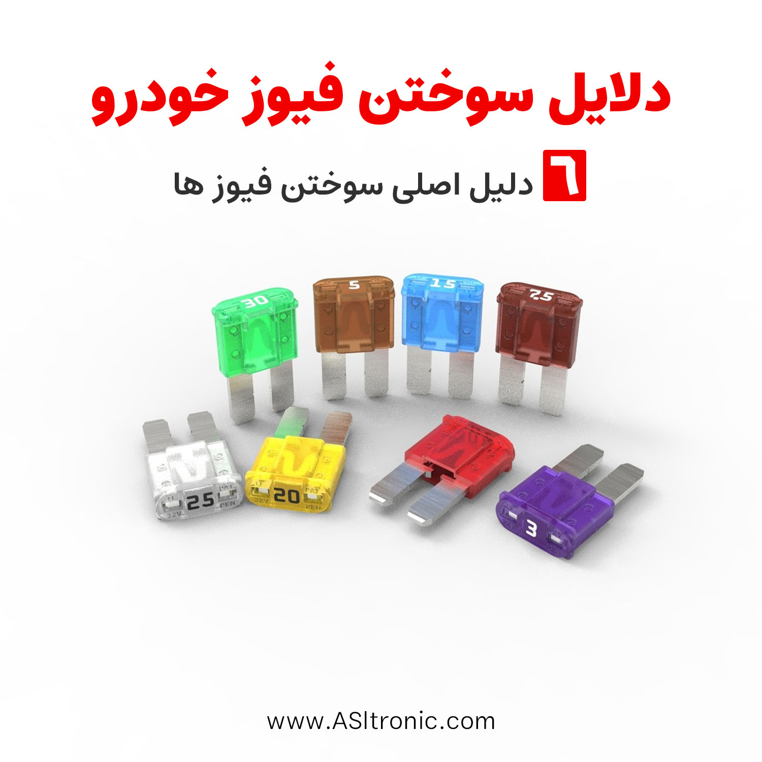 دلایل سوختن فیوز خودرو - فیوز ماشین - تست فیوز - تست سیم کشی - اصل ترونیک